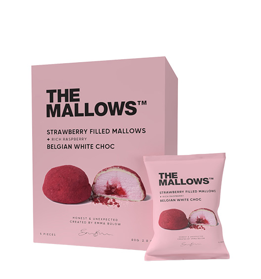 Marshmallows mit Erdbeerfüllung